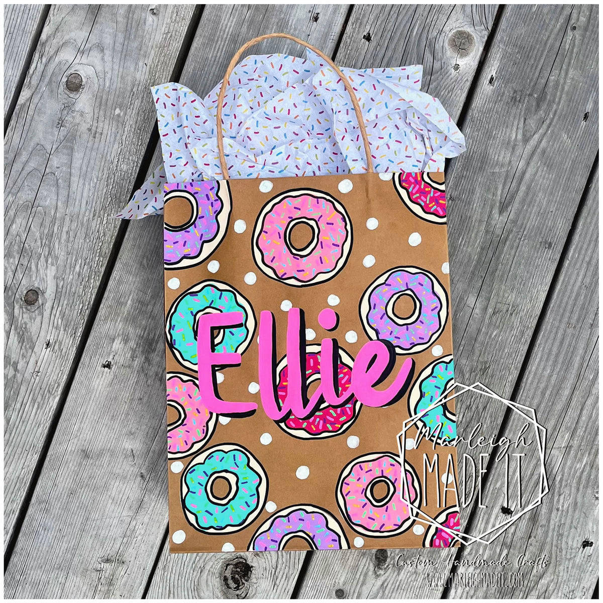 Personalized Hand Painted Gift Bag – Marleigh Made It