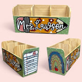 Custom hand painted desk organizer!