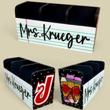 Custom hand painted desk organizer!