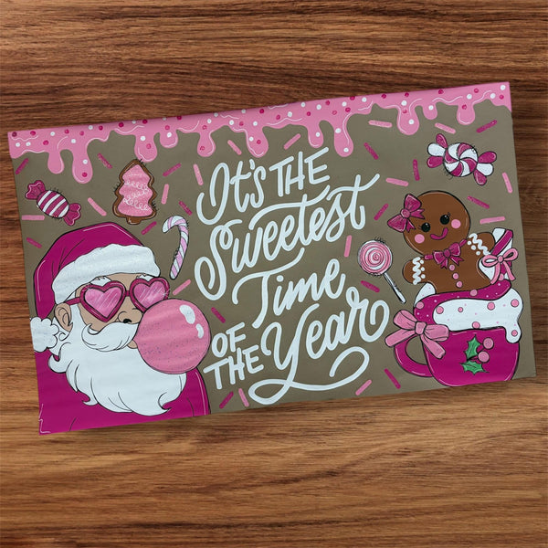 Pink Santa banner template