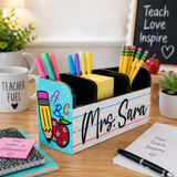 Custom hand painted desk organizer!