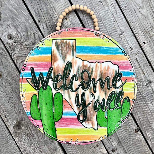 Welcome y’all Texas Door Hanger