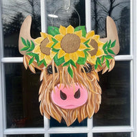 Highland cow door hanger